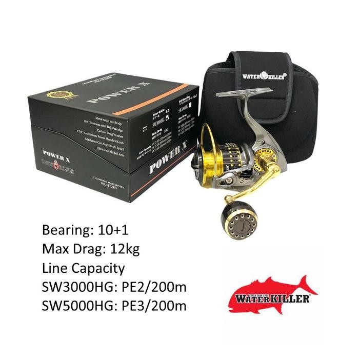 Sale Terbatas Water Killer Power X Sw3000Hg Sw5000Hg Spinning Reel Pancing Aman