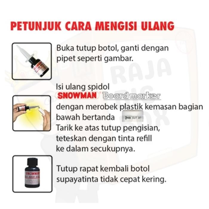 

Victory - Snowman Whiteboard Marker Black Blue Red Erasable Abg-12 Spidol Papan Tulis Hitam Biru