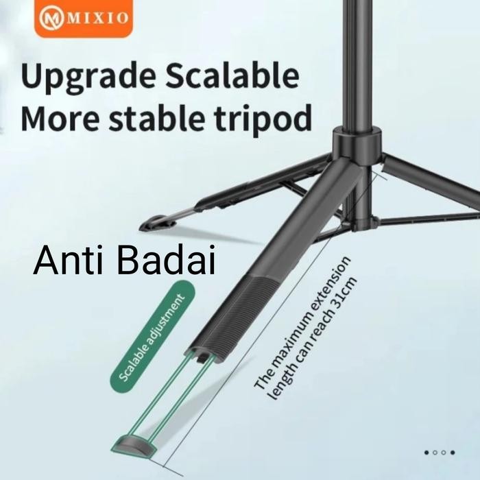 MIXIO A66 - 160CM Tongsis Bluetooth Selfie Stick Tripod with LED Light