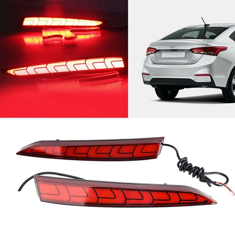 Led Rear Bumper Reflector Light For Hyundai Solaris Accent 2017-2020