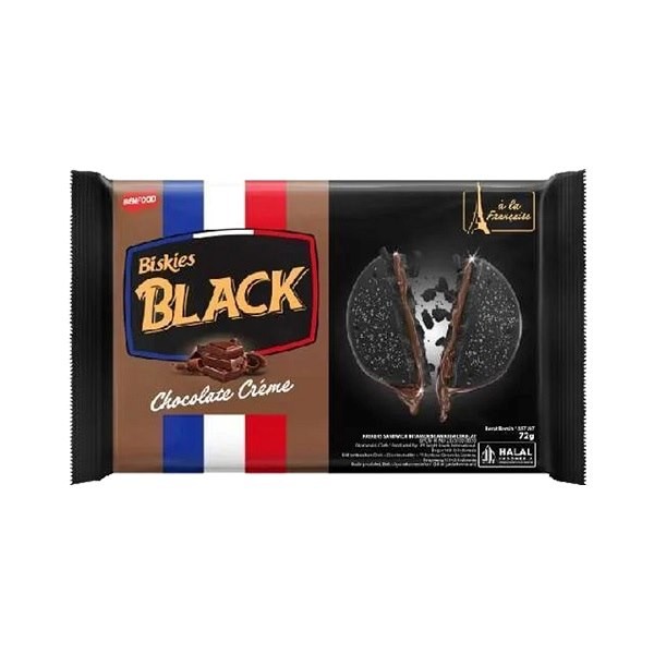 

BISKIES BLACK SANDWICH CHOCOLATE CREME 7