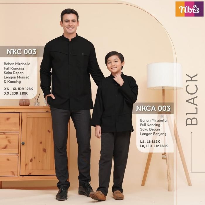 BEST SELLER Koko Couple Lengan Panjang + Nibras NKC 003 + Baju Koko Ayah & Anak