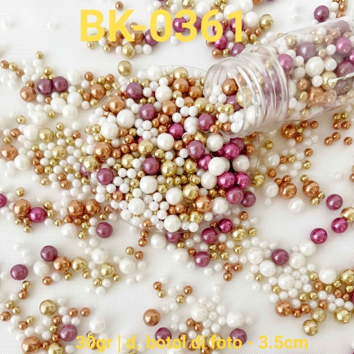 

JTTOP" BK-0361 SPRINKLES SPRINKLE SPRINKEL 30 GRAM MUTIARA PINK GOLD PUTIH