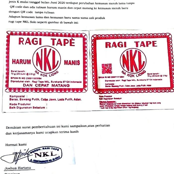 

JTTOP" RAGI TAPE NKL PER BAL (ISI 25 BUNGKUS)