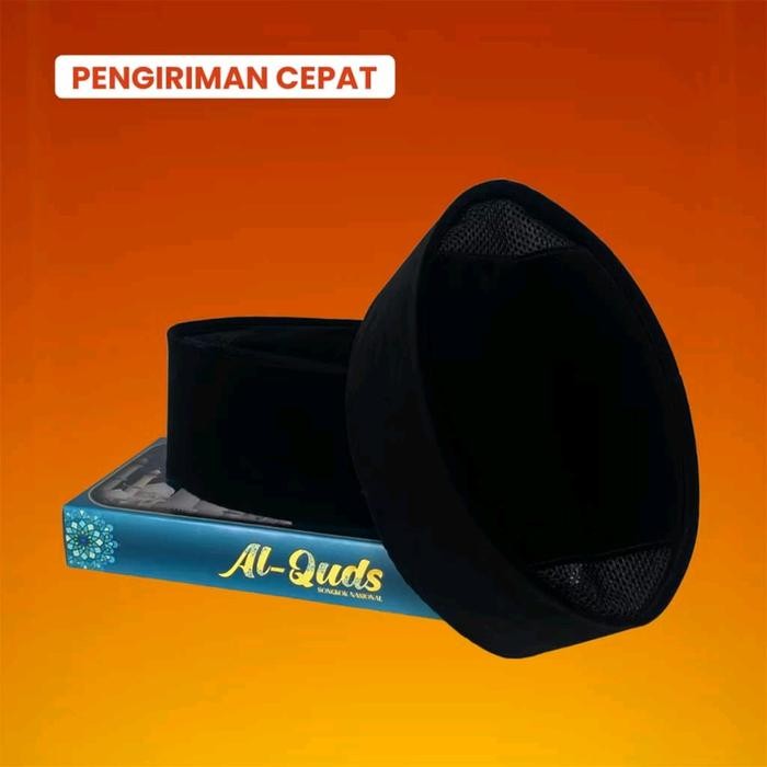 BEST SELLER PECI SONGKOK HITAM POLOS ANTI AIR DEWASA SAMPAI ANAK Muslim Kopiah