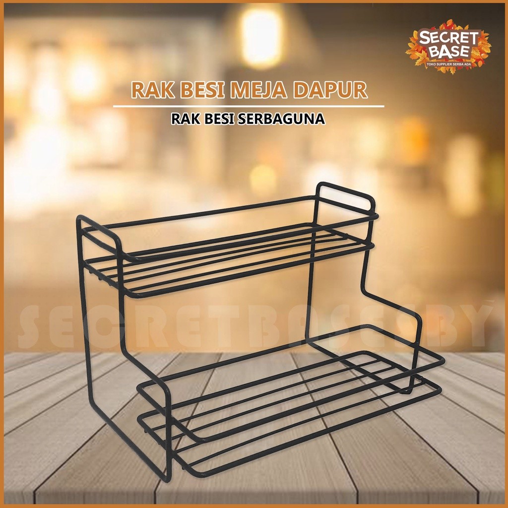 (Homelytouch Rak Besi Meja - Kitchen Set / Rak Bumbu Susun / Rak Besi Serbaguna