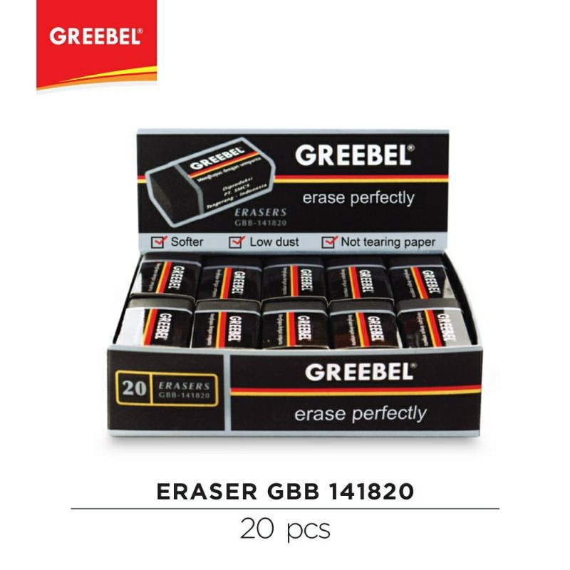 

GREEBEL Penghapus Pensil GBB-141820 L (1PCS) Penghapus Hitam Besar Stip Eraser Dust Free