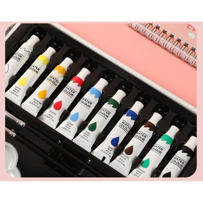 

Wds Crayon Set 48Pcs Koper Aluminium Besi Krayon Pensil Warna 48 Pcs Box Alat Lukis Anak Koper Set