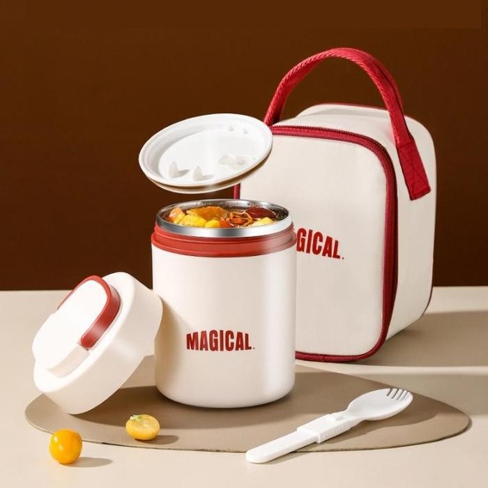Termos Stainless Termos Sup Tempat Bekal Anti Tumpah 304 Mug Sup Stainless Steel Mug Sarapan Dengan