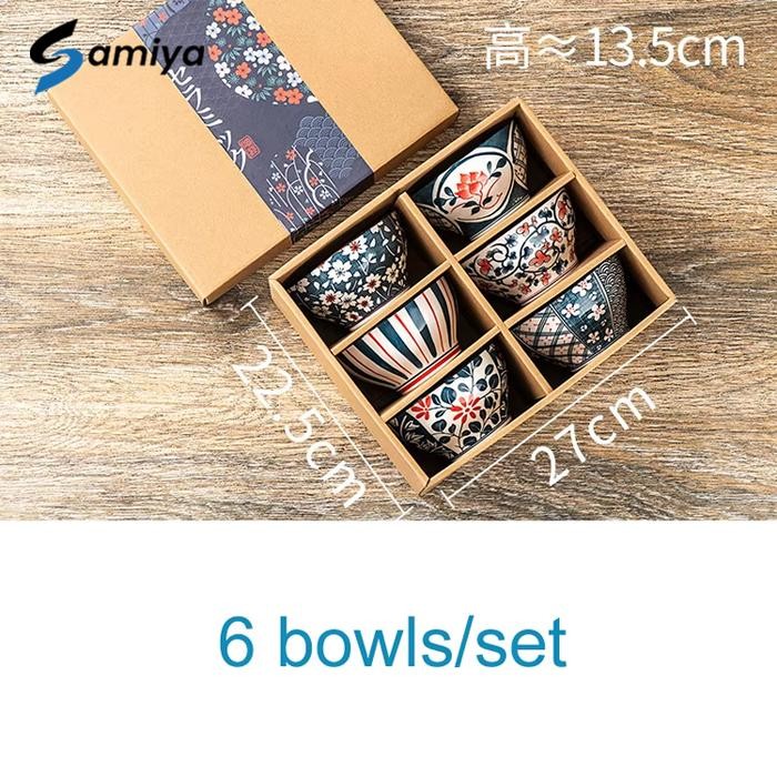 hampers japanese ceramic bowl morning glory set kado piring mangkok rice bowl