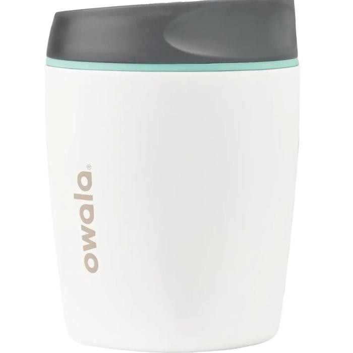 Owala SmoothSip Insulated Stainless Steel Coffee Tumbler, 10 oz, White (Cloudscape)