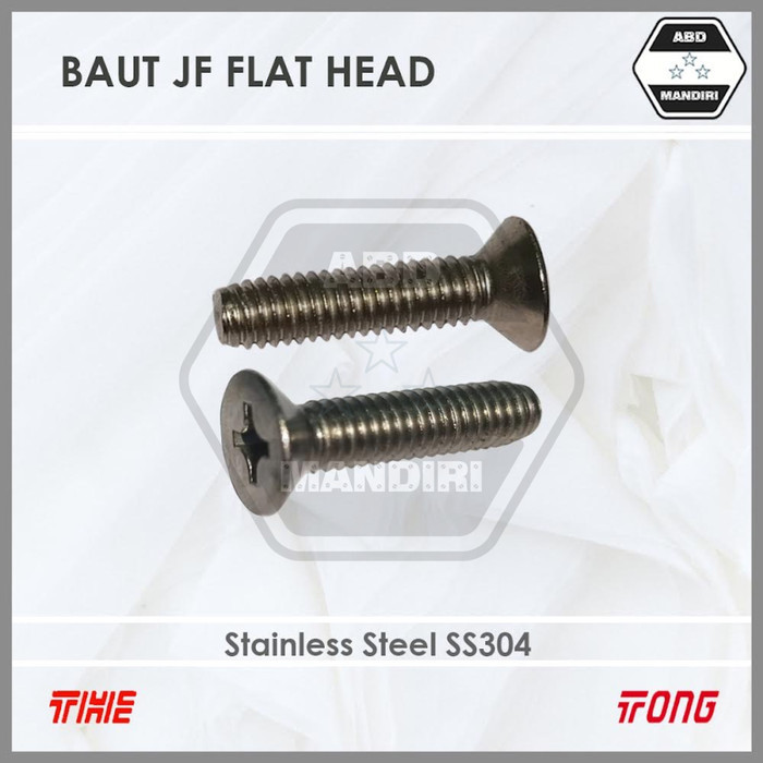 SS304 Baut JF Stainless M3 X 10 ( SUS304 A2-70 Flat Head Machine Screw ) M3x10 / 3x10 / Baut JF 3 x 