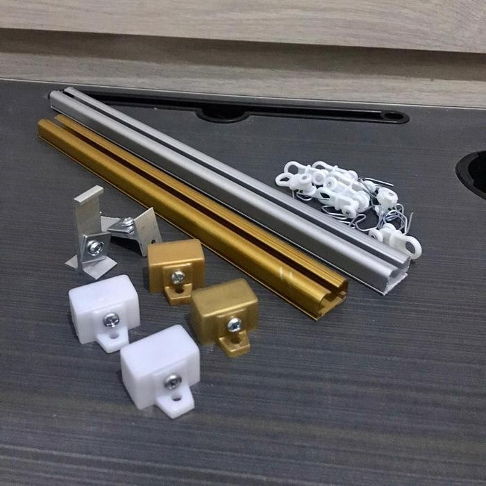 PREMIUM Set Rel Vitrase Gorden / Tiang Vitrase Gorden / Rel Alumunium