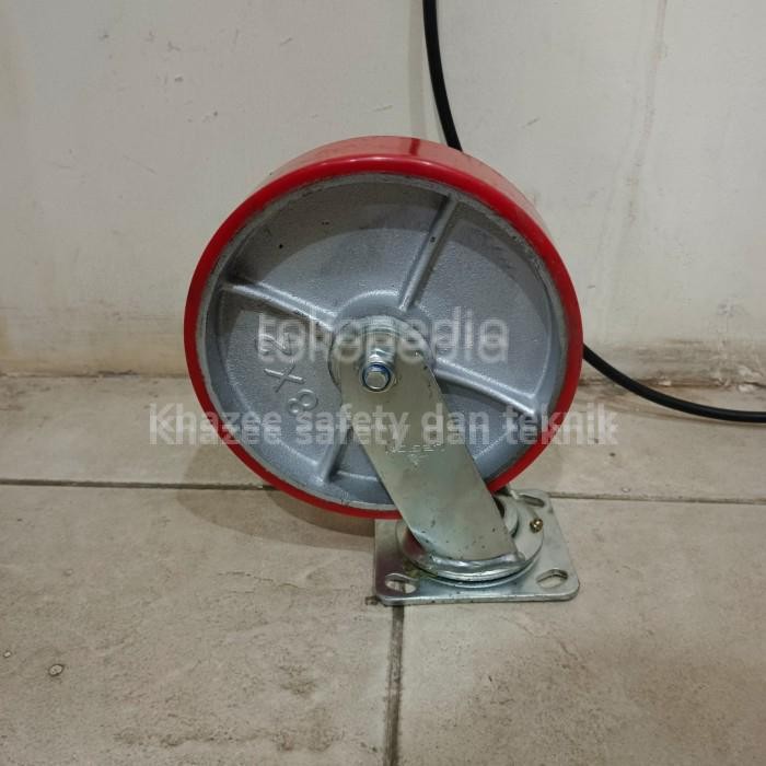PREMIUM roda pu heavy duty 8 inch / roda troli 8 inch PU hidup