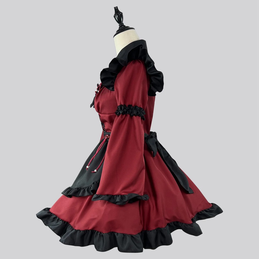 Gothic Lolita Maid Dress Little Devil Anime Cosplay Costume Red Girl Maid Dress Trending Girls Maid
