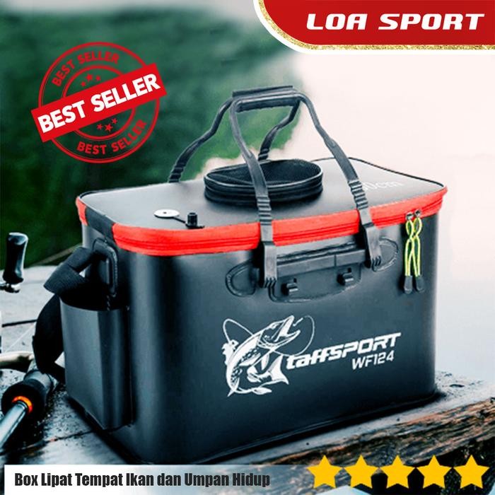 Box Umpan Udang Hidup Tas Lipat Tempat Ikan Hasil Pancing Tahan Air