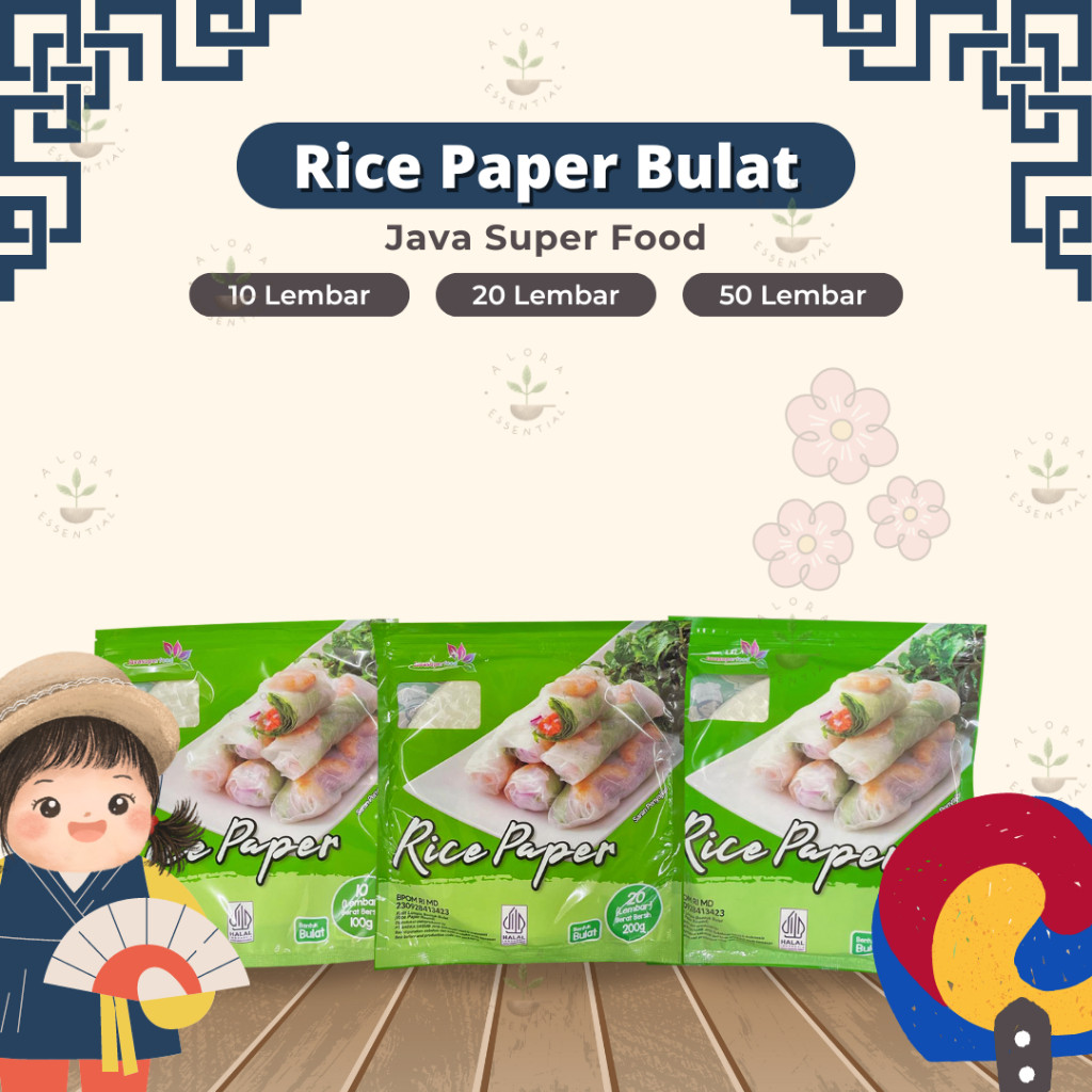 

Andrianbijaksana Java Rice Paper Bulat 10 Lembar - Banh Trang Rice Paper 22Cm - Kulit Lumpia Vietnam