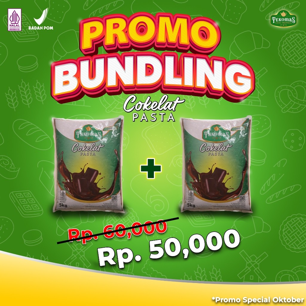 

Andrianbijaksana Tekomas - Bundling 2 Kg Pasta Cokelat Choice 1 Kg Coklat Isian Topping Roti Kue