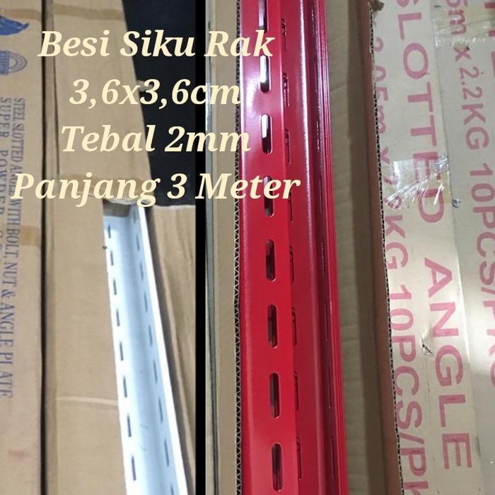 PREMIUM Besi Rak Siku Lubang Panjang 3 Meter Tebal 2.0mm Rak Toko / Gudang