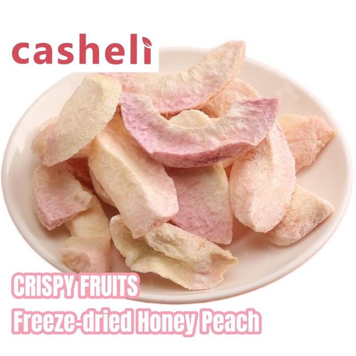 

Casheli Peach Keripik Freeze-Dried Peach Grade A Snack Cemilan Kering Crispy Food Fruit Chips Snacks