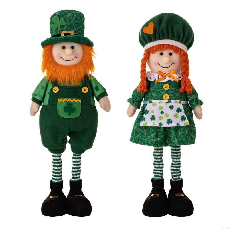 85AD StPatrick's Green Irish Leprechaun Tomtes Elf Gnome Dwarf Retractable