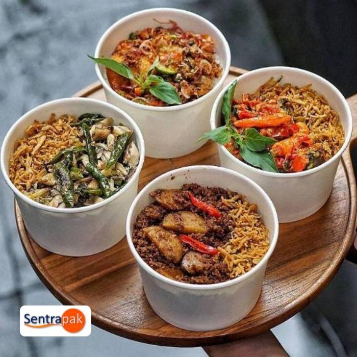 JTTOP" PAPER BOWL 500ML, 650ML, 800ML, 1000ML - RICE BOWL PAPER KRAFT & WHITE