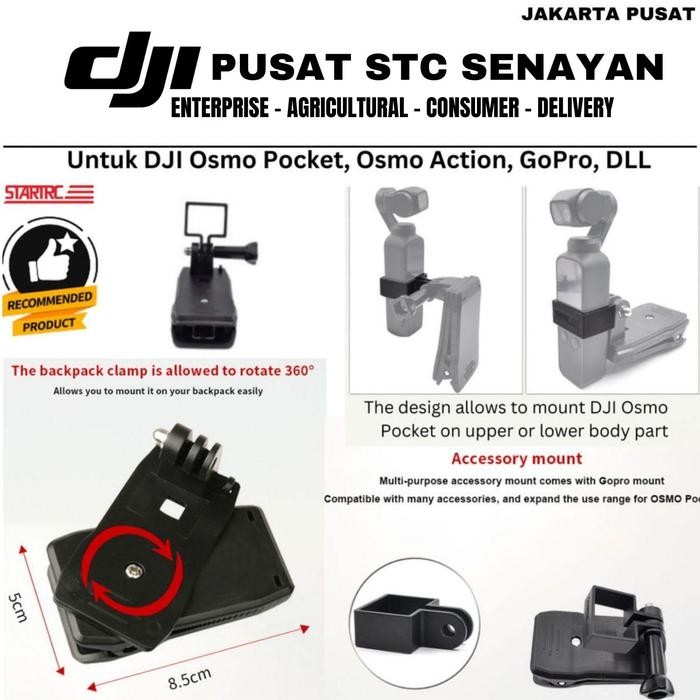 DJI Osmo Pocket Backpack Clip / Clamp / Penjepit Osmo Pocket Bracket