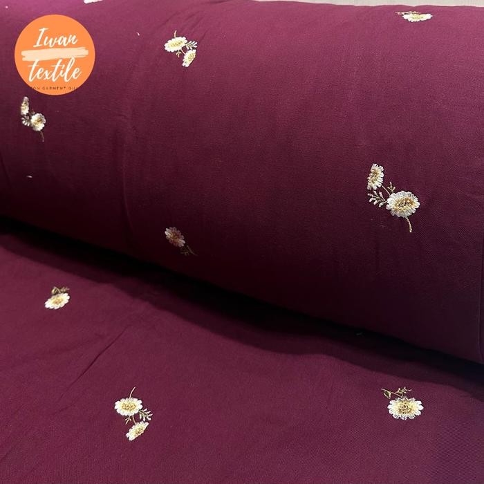 kain katun bordir bahan mukena dress gamis premium