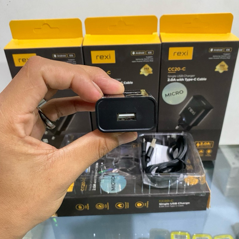 REXI CC20-M Single USB Charger 2.0A With micro Cable