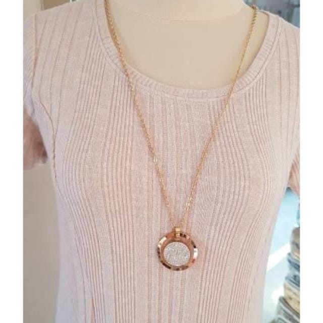 Kalung Titanium Panjang/kalung titanium/kalung titanium Wanita Anti Karat /kalung wanita asli