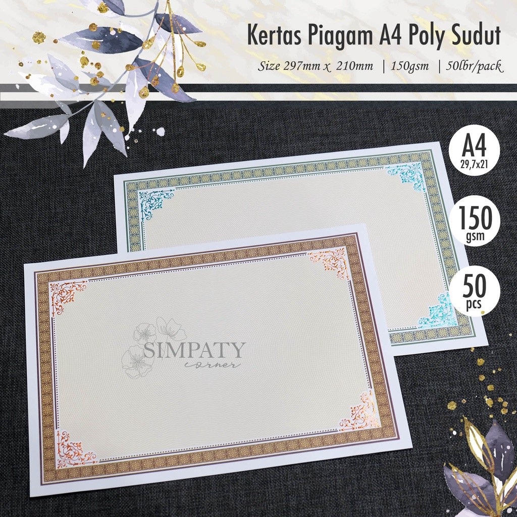 

Erta Blango Piagam A4 Impaty Foil Udut 150 Gm
