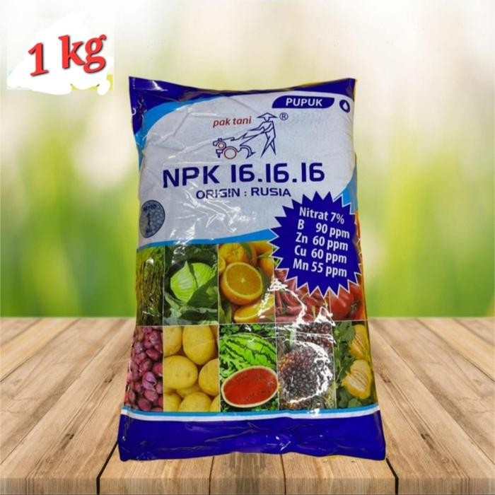 

Pupuk NPK 16.16.16 pak Tani mutiara , 1 kg, ORI pack, ex Rusia,