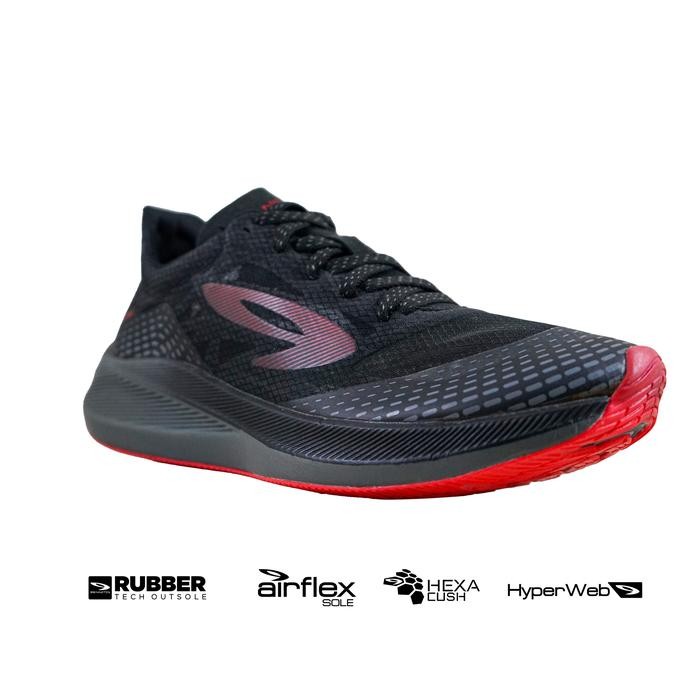 Sepatu 910 Nineten Haze 1.5 - Hitam / Abu / Merah (Running)