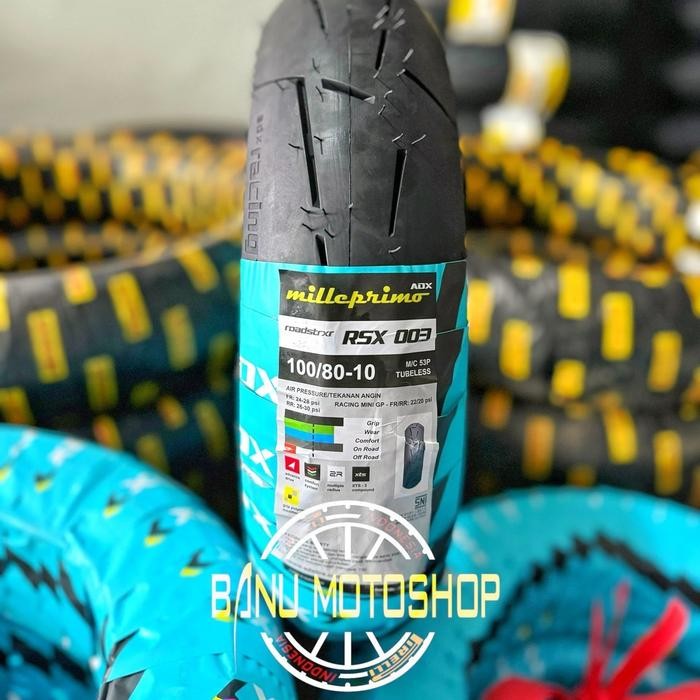 Ban ADX Milleprimo RSX003 100/80-10 Soft Compound Ban Balap MiniGP , Vespa Claasic