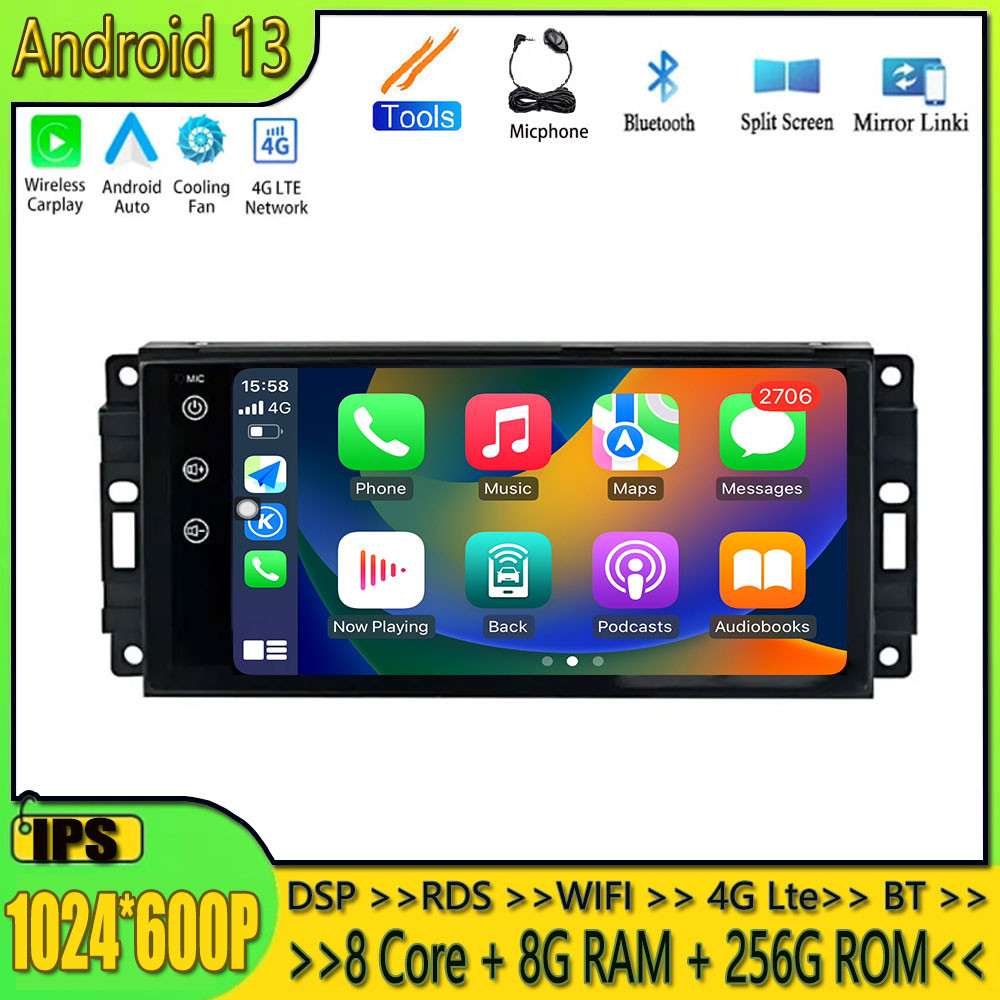 Car Android 13 For Jeep Cherokee Compass Commander Wrangler 300C