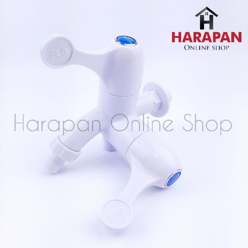 Kran Cabang Plastik New Soligen / Kran Shower / Keran double Soligen / Keran Shower Double