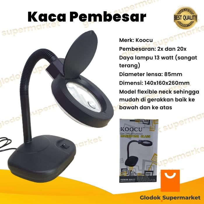 

Lampu Meja Belajar Kaca Pembesar Pembesaran 2x 20x Magnifier Service Koocu