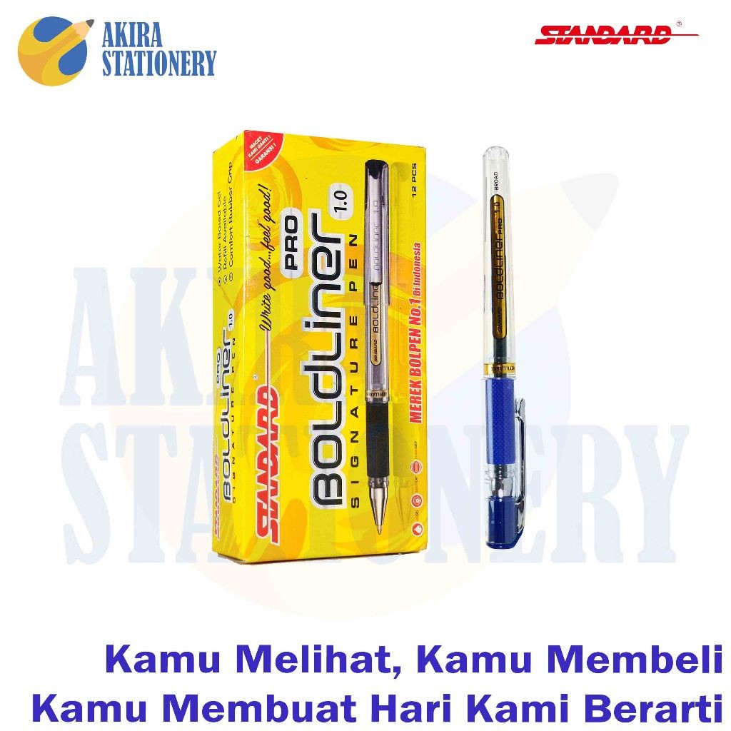 

Pulpen STANDARD BoldLiner Pro 1.0 mm Warna Hitam - Biru / Signature Pen Cabut Bold Liner Black -Blue