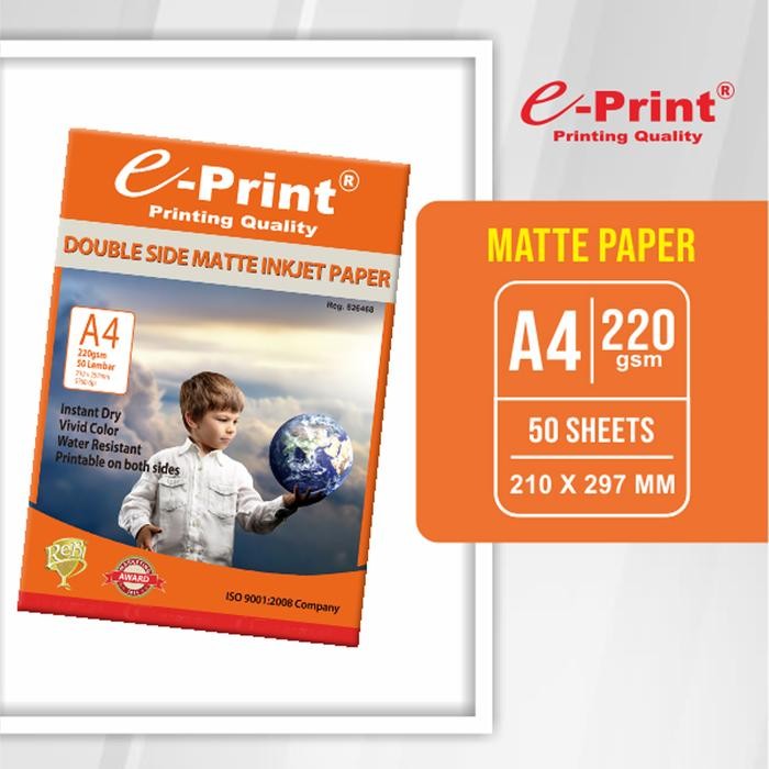 

E-Print Kertas Foto Double Side Matte Paper 220 Gsm