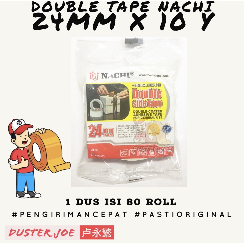 

[PER 1 DUS] Double Tape Nachi 24mm 1 inch 10 YARD (1 DUS ISI 80 ROL)