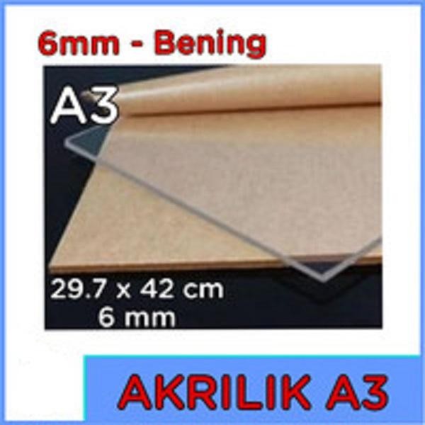 

Akrilik Lembaran 6Mm Bening Ukuran A3 (42X29,7Cm)