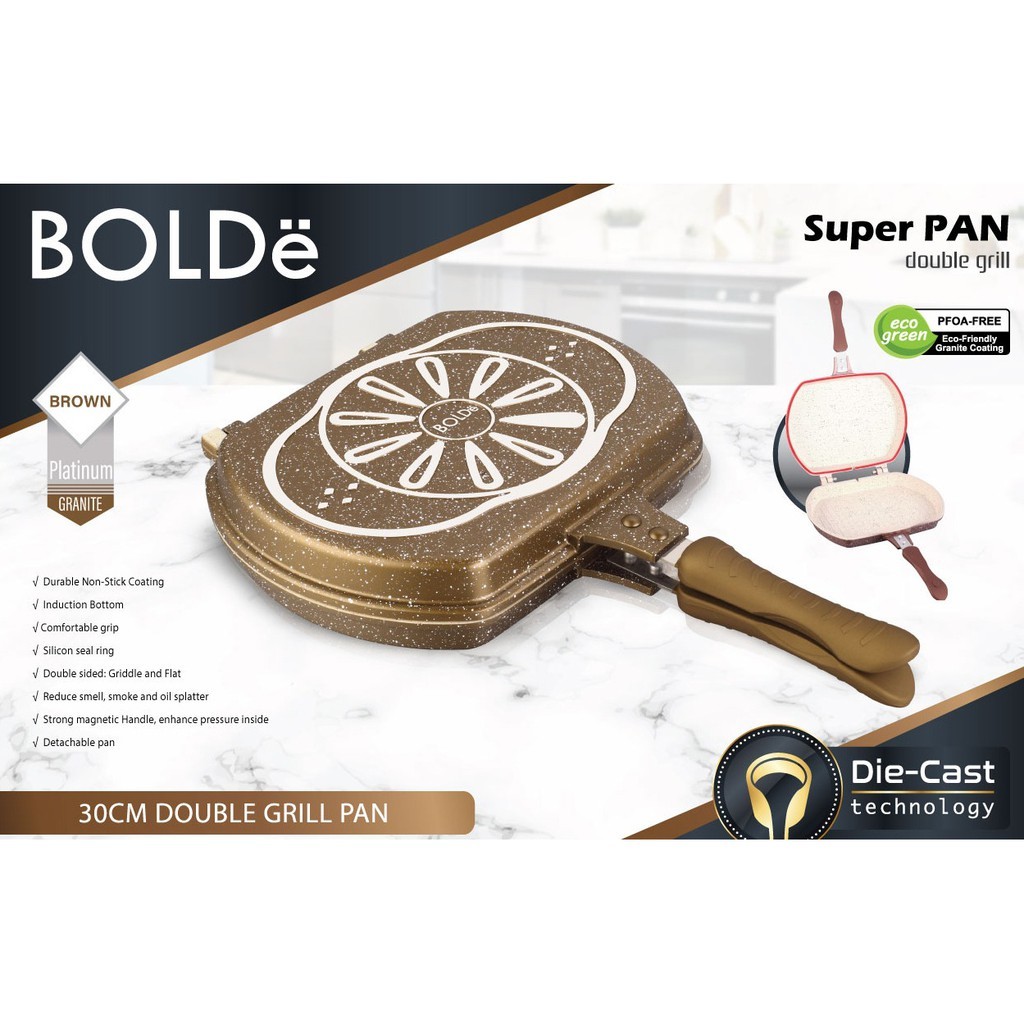 BOLDe Super Pan Double Grill 30 cm - Gold