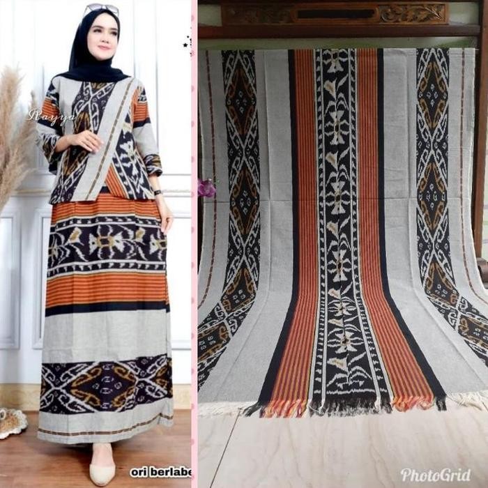 Baru Kain Tenun Blanket Asli Jepara Motif Sumba Ntt Toraja Orange