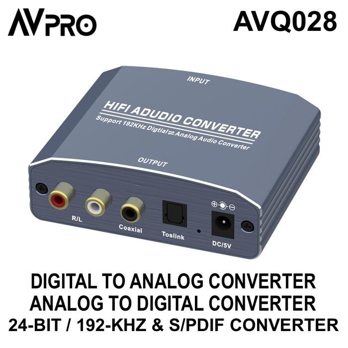 AVPRO AVQ028B 24-bit 192-kHz DAC - ADC & Optical to Coaxial Converter