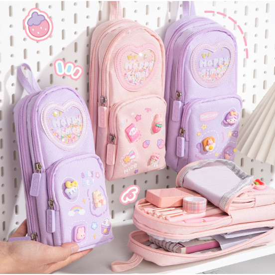 

Tempat pensil 3D anak lucu sekolah karakter serbaguna kapasitas besar aesthetic 6 sekat