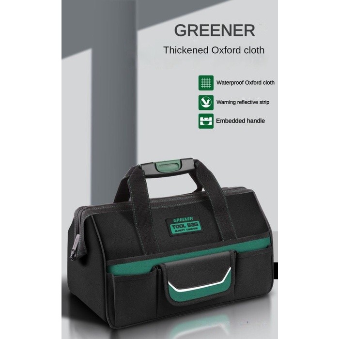 GREENER Tas Perkakas Alat Tukang Serbaguna Kuat Kokoh Waterproof
