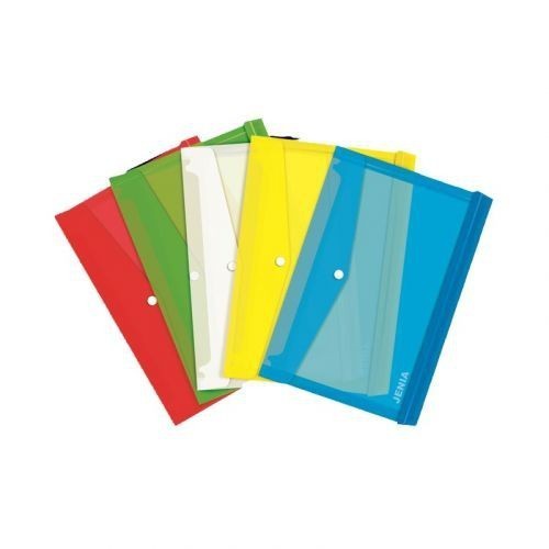 

PER PAK ISI 12 Jenia Map Kancing Clear Plastik Warna Warni / Map Kancing Ukuran Folio