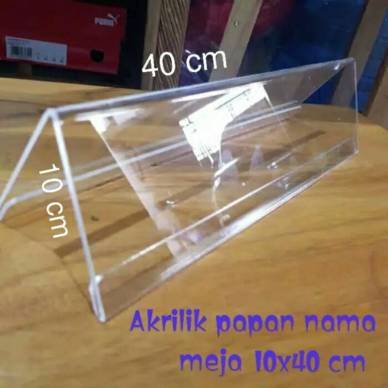 

papan nama meja akrilik 10x40 cm