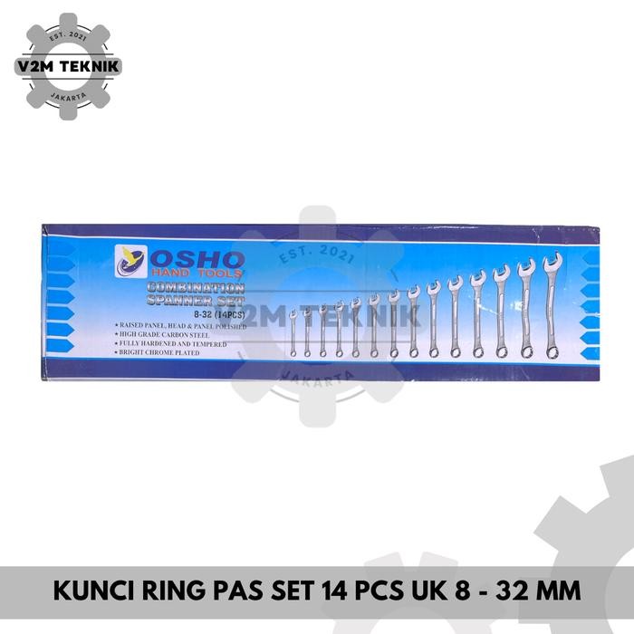 KUNCI RING PAS 8-32 MM / RING PAS SERBAGUNA SET 14 PCS / RING PAS KEY