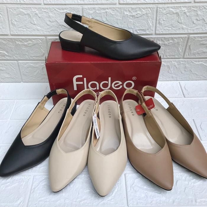 JTTOP" SANDAL HEELS FLADEO WANITA 3CM LIK SENDAL TALI BELAKANG KARET SHOES